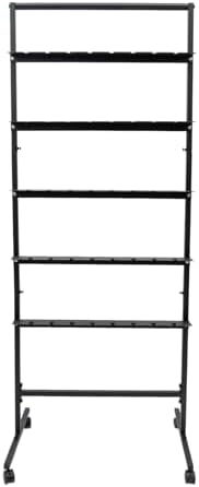 5 Tier Champagne Glass Holder with Lockable Wheels - Black