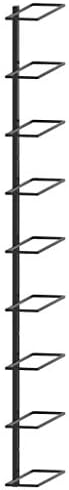 WEHUOSIF Wall-Mounted Wine Rack for 9 Bottles Black Iron
