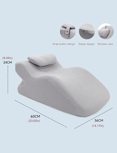 Memory Foam Prone Pillow for Bed Reading and Leg Support