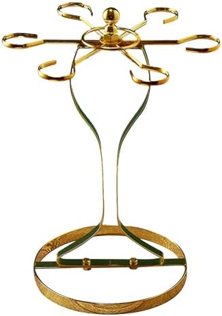 Elegant Gold Wine Glass Holder with 6 Hooks