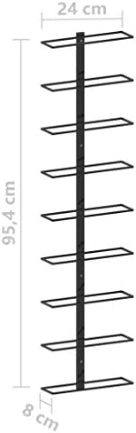 WEHUOSIF Wall-Mounted Wine Rack for 9 Bottles Black Iron