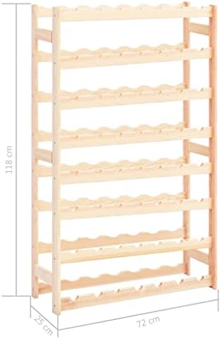vidaXL Solid Pinewood Wine Rack 56 Bottles Beige