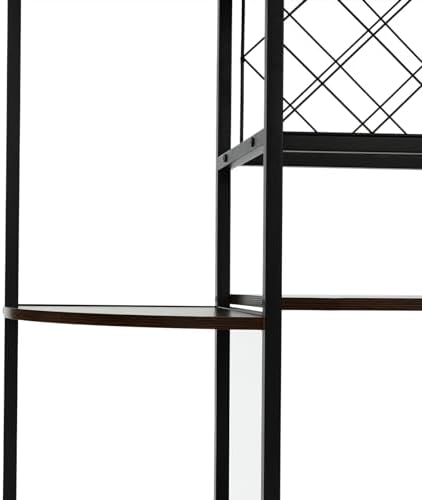 Mini Bar Cabinet with LED Light Rustic Brown