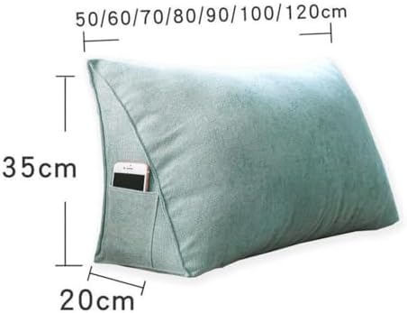 Triangle Wedge Bed Pillow with Zipper Removable and Washable Gray 100x35x20cm