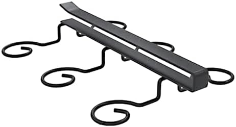 Wine Glass Holder Under Shelf Black Metal 6 Hooks