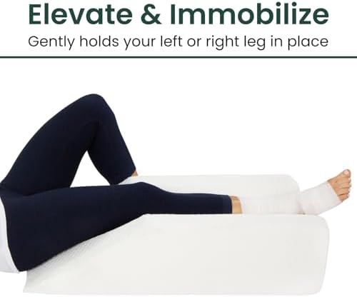 Xtra-Comfort Leg Elevation Pillow for Knee Swelling Post Surgery Relief