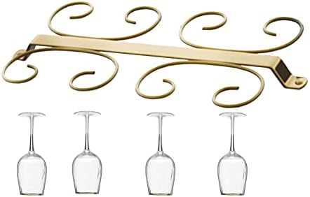 WORDFUN Gold Metal Wine Glass Holder 16 Hooks