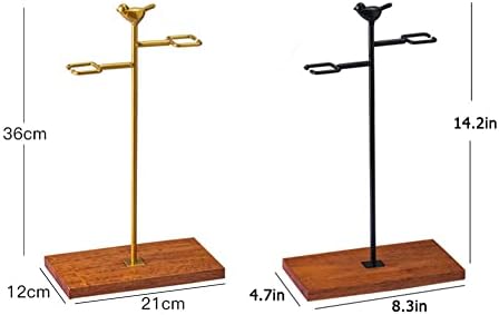 NWB Upside Down Wine Glass Rack - Gold Finish Holds 2 Glasses