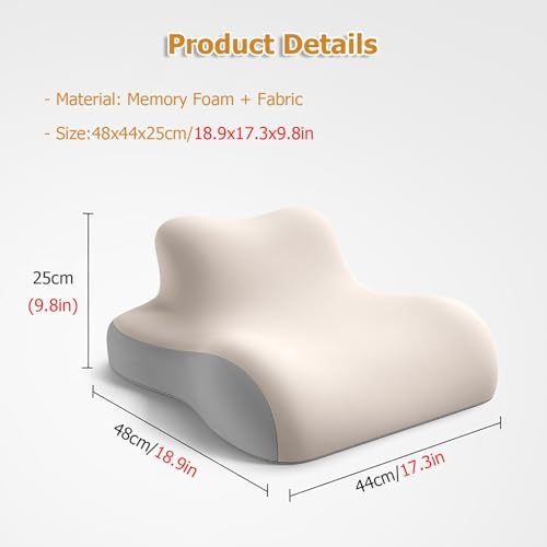 JYHHCYS Memory Foam Prone Pillow with Headrest Blue