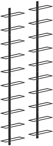Wall-Mounted Wine Rack for 20 Bottles 2 pcs Metal Frame