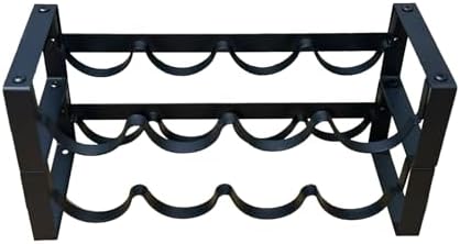 Baerkian 2-Tier Wine Rack Black Metal 8 Bottle Capacity