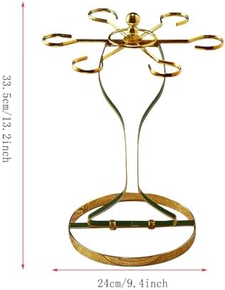 Elegant Gold Wine Glass Holder with 6 Hooks