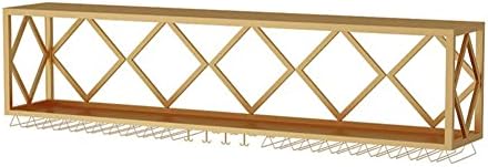 ZJDYDY Gold Wall-Mounted Wine Rack with Storage