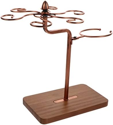Ciieeo 1pc Iron Wood Wine Glass Holder