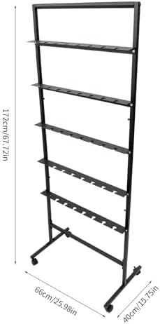 5 Tier Champagne Glass Holder with Lockable Wheels - Black