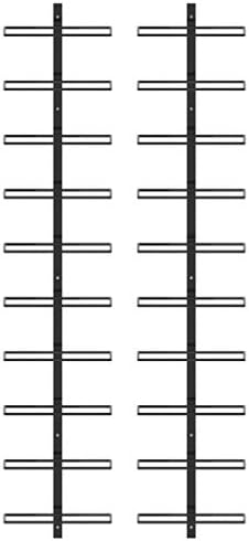 Wall-Mounted Wine Rack for 20 Bottles 2 pcs Metal Frame