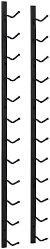 Wall Mounted Wine Rack for 12 Bottles Black Iron