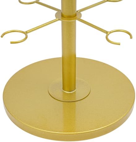 2 Pack Wine Glass Rack with 4 Tiers and 16 Glass Capacity Gold