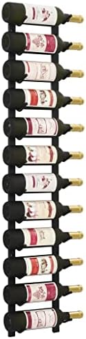 Wall Mounted Wine Rack for 12 Bottles Black Iron