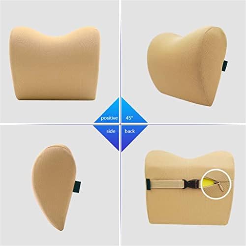 PGNEX Car Headrest Neck Pillow - Memory Foam Cushion Beige