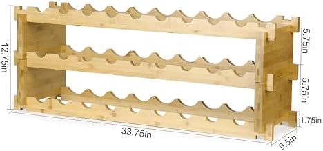 Finnhomy 27-Bottle Bamboo Wine Rack 3-Tier