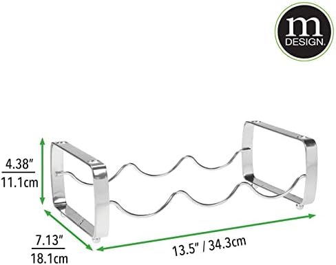 mDesign 3 Bottle Metal Wine Rack - 4 Pack Chrome