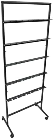 5 Tier Champagne Glass Holder with Lockable Wheels - Black
