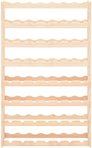 vidaXL Solid Pinewood Wine Rack 56 Bottles Beige