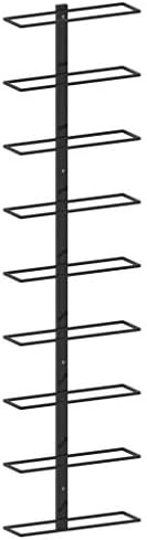 WEHUOSIF Wall-Mounted Wine Rack for 9 Bottles Black Iron