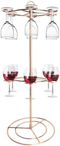 Dyncan 2-Tier Wine Glass Holder with Organizer Hanger