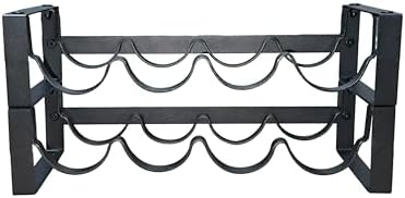 Baerkian 2-Tier Wine Rack Black Metal 8 Bottle Capacity