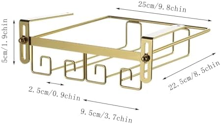Adjustable Metal Wine Glass Holder for Cabinet and Bar