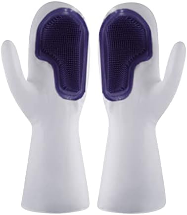 Durable Reusable Cleaning Gloves with Brush for Kitchen and Household Use