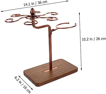 Ciieeo 1pc Iron Wood Wine Glass Holder