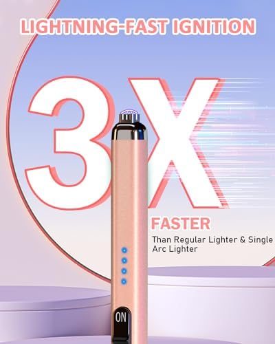 TRONIC MASTER Rechargeable Dual Arc Lighter - Windproof Flameless Rose Gold