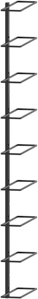 WEHUOSIF Wall-Mounted Wine Rack for 9 Bottles Black Iron