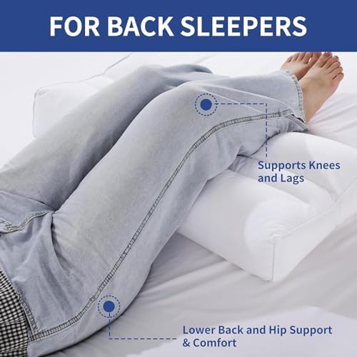 HOMBYS Knee Pillow for Side Sleepers with Groove 20x13x5