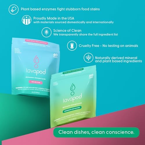 Lavapod Natural Dishwasher Pods 60 Count
