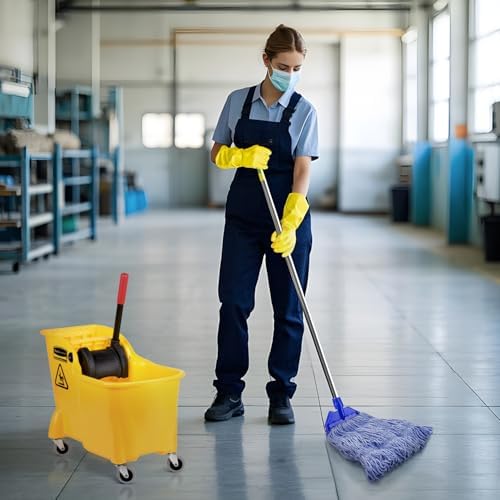 BAYAGIN 6 Pack Heavy Duty Blue Mop Head Replacement for Rubbermaid