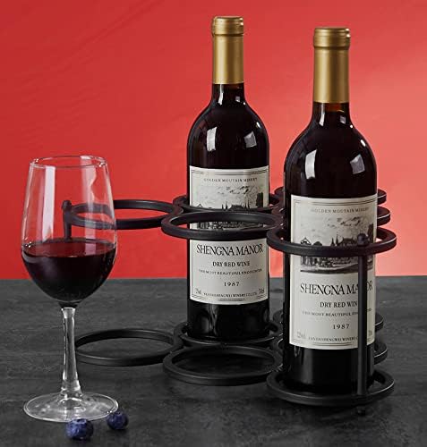 Black Modern Wire Rustic Wine Rack for 6 Bottles 1