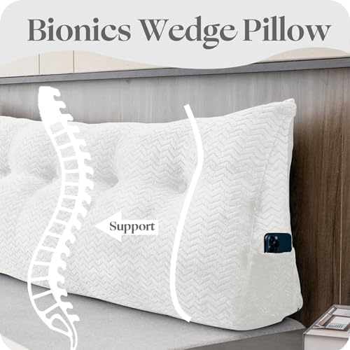 ZOEMO Large Triangular Headboard Pillow with Removable Cover