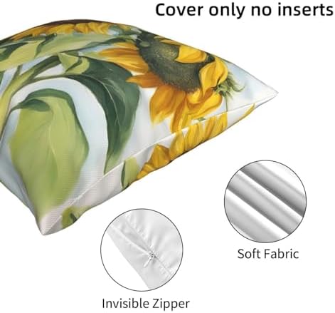 Ogniwo Fresh Sunflower Throw pillow Soft 12x12 Inch Cushion Case