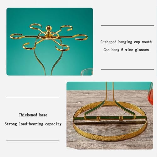 Elegant Gold Wine Glass Holder with 6 Hooks