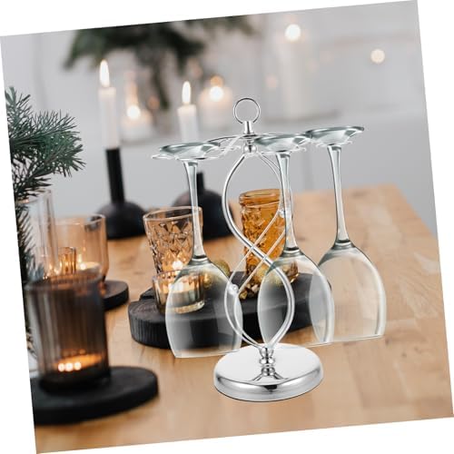 PRETYZOOM Countertop Wine Glass Rack with Hooks