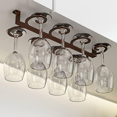 DTDMY Wine Glass Rack - Brown Space-Saving Cabinet Mount