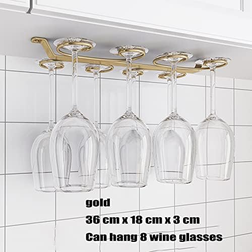WORDFUN Gold Metal Wine Glass Holder 16 Hooks