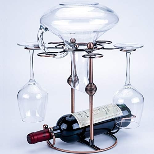 HorBous Wine Glass Rack with 6 Hooks for Home and Bar