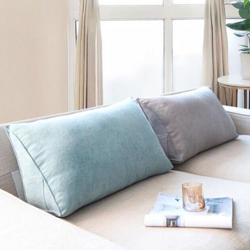 Triangle Wedge Bed Pillow with Zipper Removable and Washable Gray 100x35x20cm