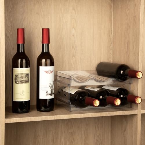 EZ COZY Stackable Wine Rack - 4 Tier for 12 Bottles