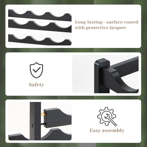 AUGOHCMIL 4-Tier Bamboo Wine Rack Black 1